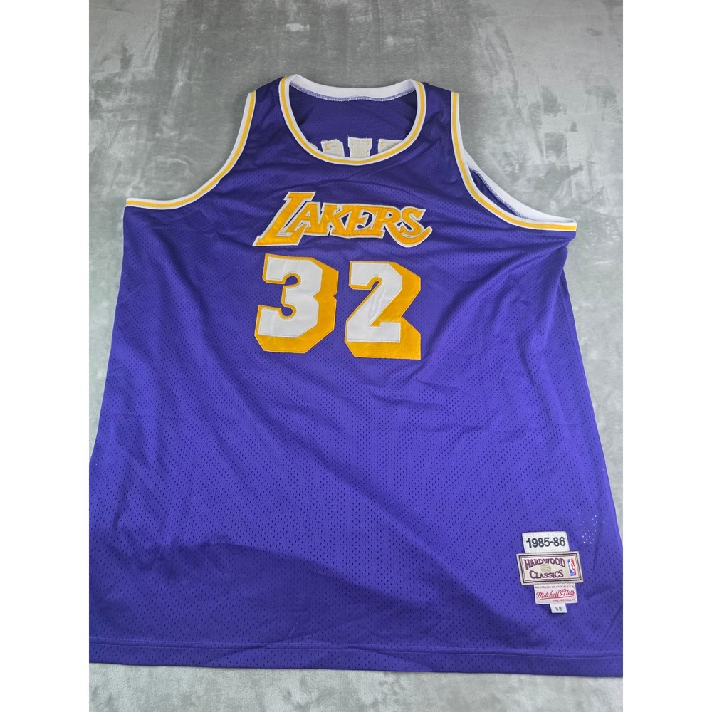 Mitchell & Ness Basketball Jersey Mens 58 Purple Magic Johnson Lakers 1985-86